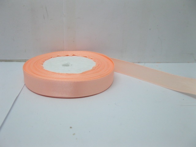 10Rolls X 25Yards Peachpuff Satin Ribbon 15mm - Click Image to Close